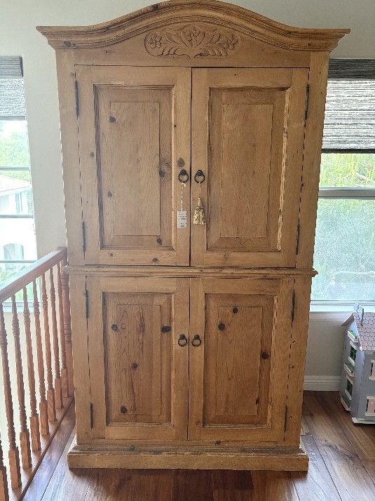 Cabinet, Wood, Solid Pine. Great For Kids Crafts, Clothing, Games