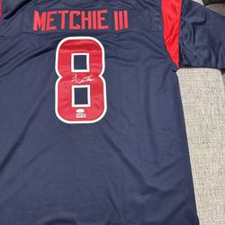 John Metchie III Signed Autograph Custom Jersey-JSA Coa Sticker Only- Texans