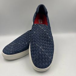 NEW FitFlop Rally-X Men’s size 10 Duo-Weave slip on shoes Navy Sneakers NWOB