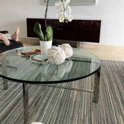 William Sonoma Home glass coffee table