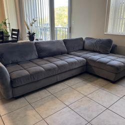 Gray 2 Pc Sectional Couch