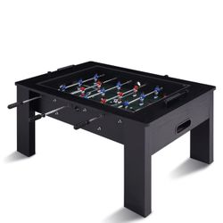 42" Foosball Coffee Table Soccer Game Table Arcade Game Room Tempered Glass Blac