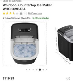 Whirlpool Countertop Ice Maker WHCI26VBA3A