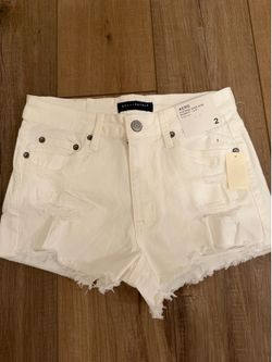 White jean shorts