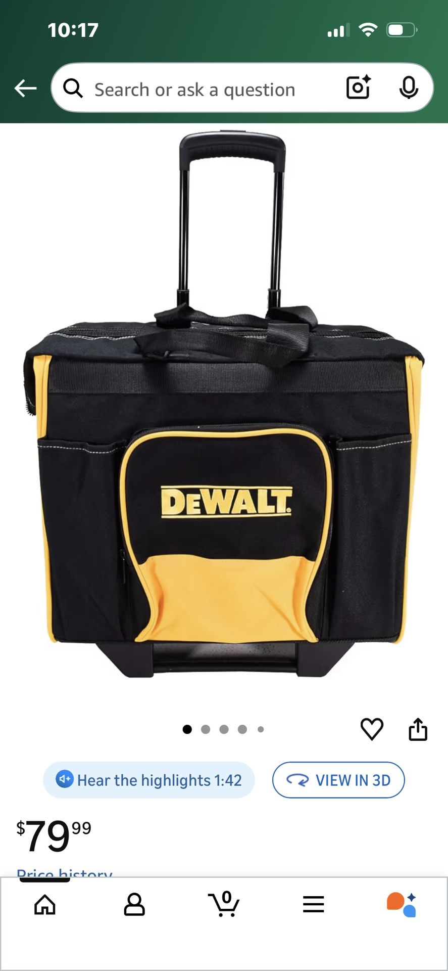 Dewalt Rolling Tool Bag