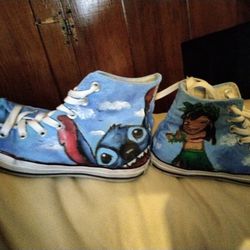 Hand Painted Lil& Stitch Converse