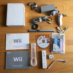 Nintendo Wii System Console, Cables, Controller, Game, Books