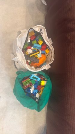 A lot of Lego pieces for smaller kids
