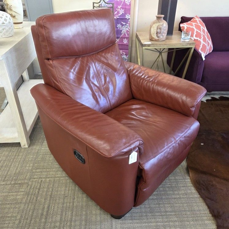 Red Leather Power Recliner