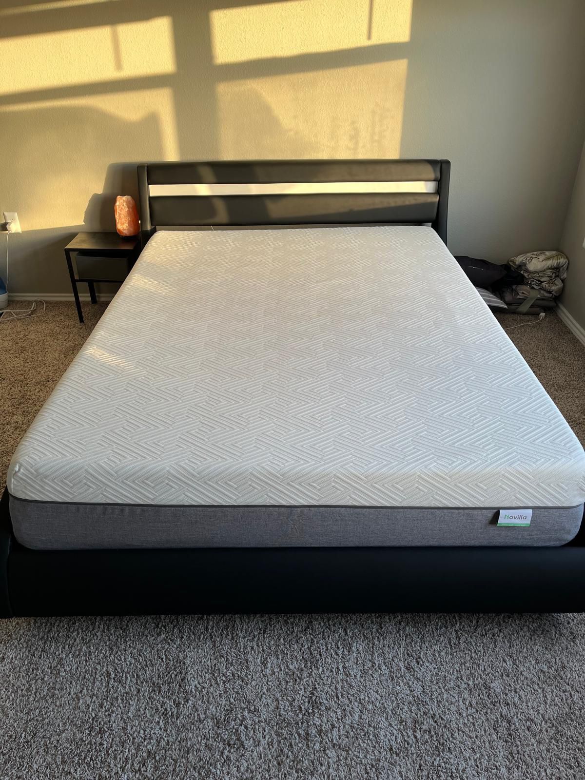 Queen Bed frame (remote Control LED lights) And mattress