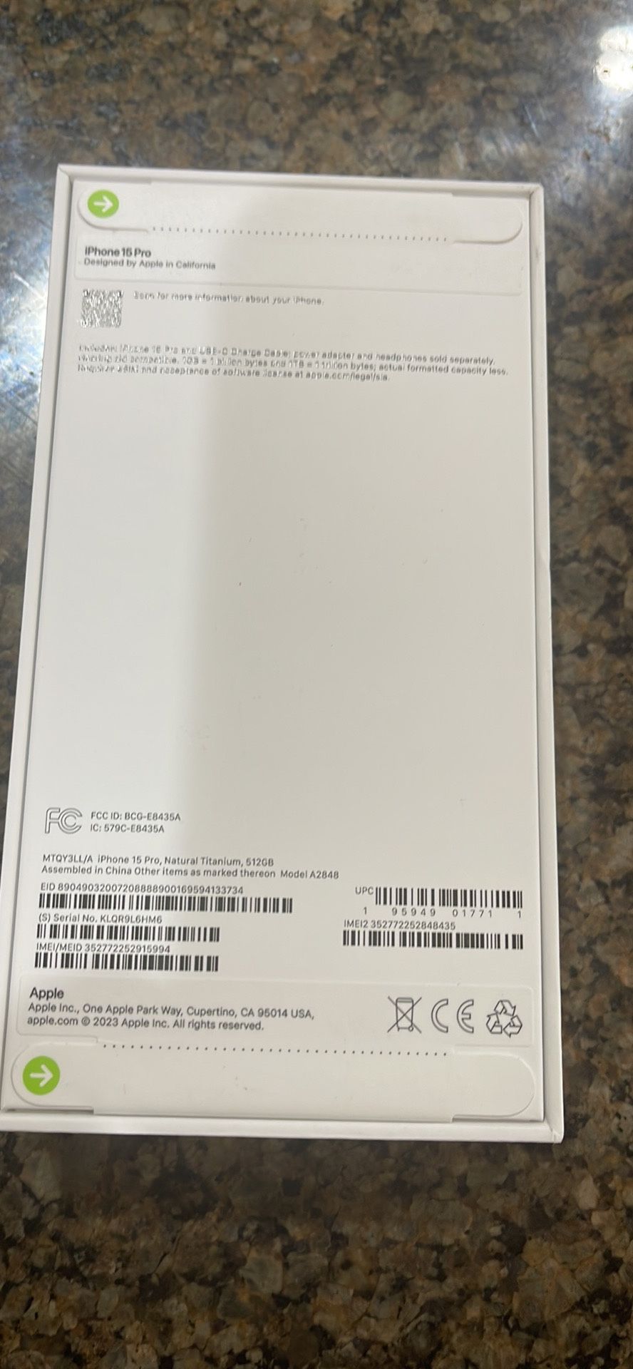 Apple iPhone 15 Pro 512 Gb Factory Unlocked Brand New