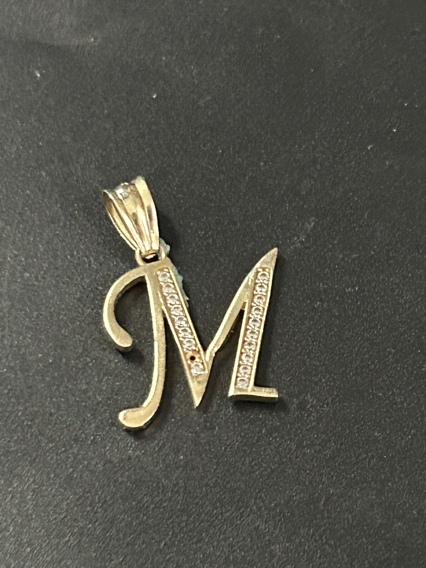 14 K Gold M Initial With Diamonds