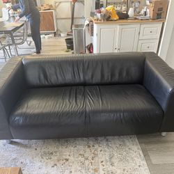Ikea Black Faux Leather Couch