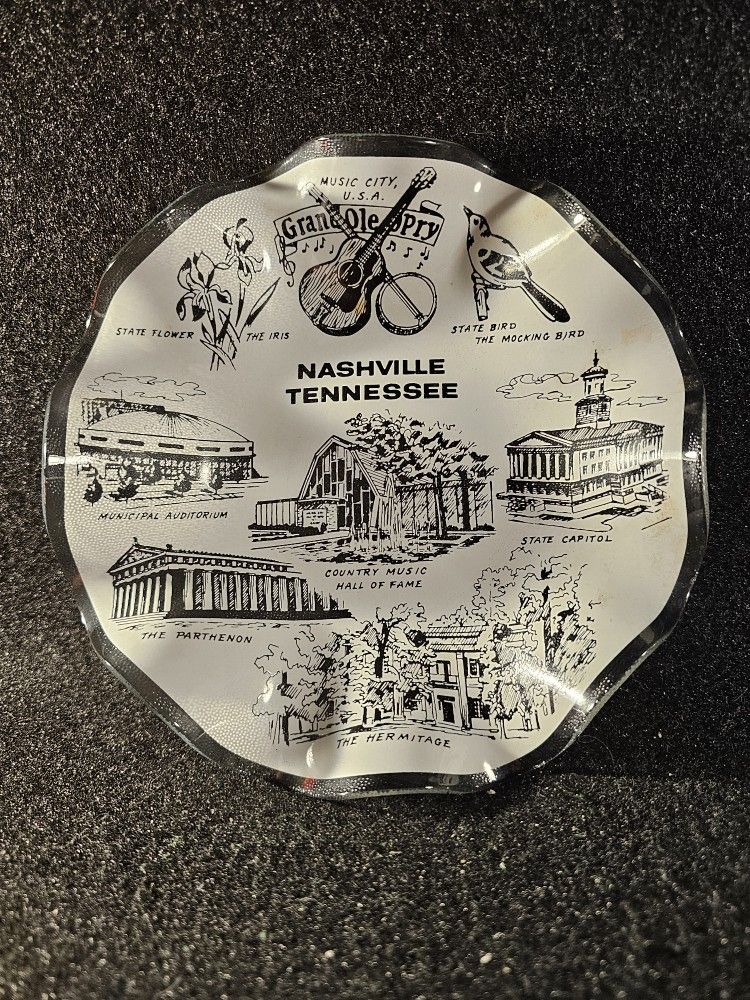 Vintage Nashville Tennessee Souvenir Glass Plate/Dish Like New!