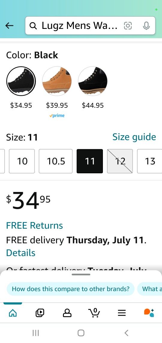 Mens Work Black Boots Suead Size 12