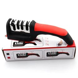 Kitchen Knife Sharpener with 3 Stage Diamond Coated for Restore and Polish Blades