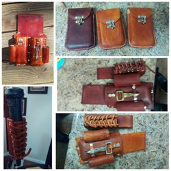 Leather pouches custom made by hand