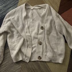 White knit cardigan