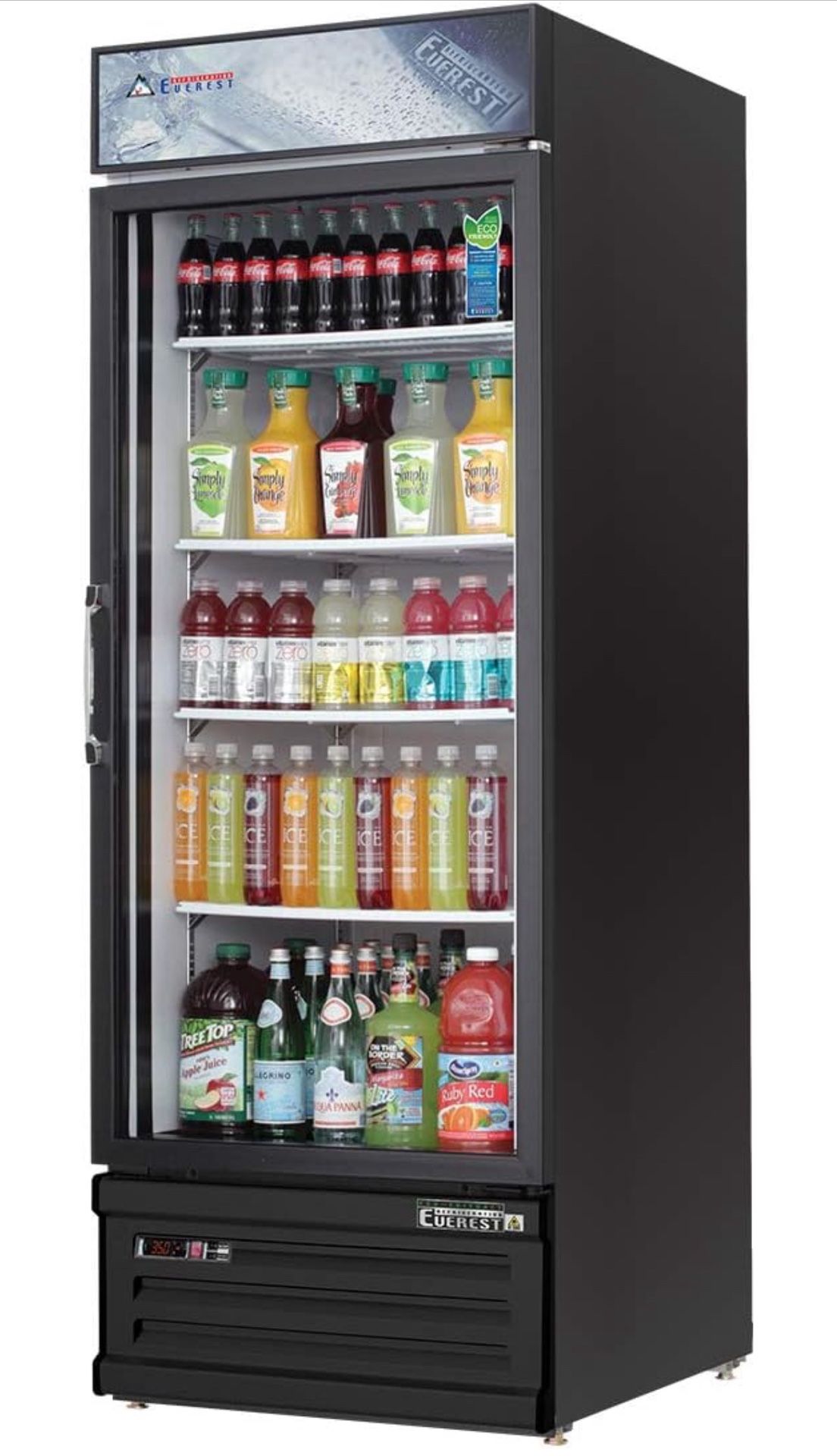 EMGR24B Reach-in Merchandising Refrigerator 1 Glass Door, 115v, NSF - 25 cu.ft Black