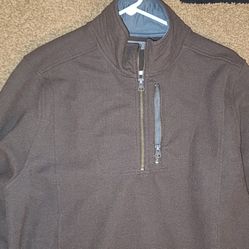 REI Trailsmith Brown Quarter Zip Fleece Pullover Sweater Size XLarge