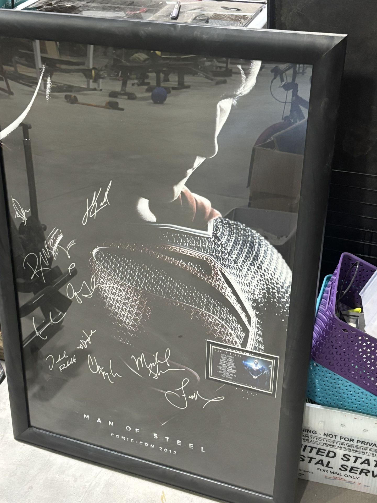 man of steel autographed movie poster