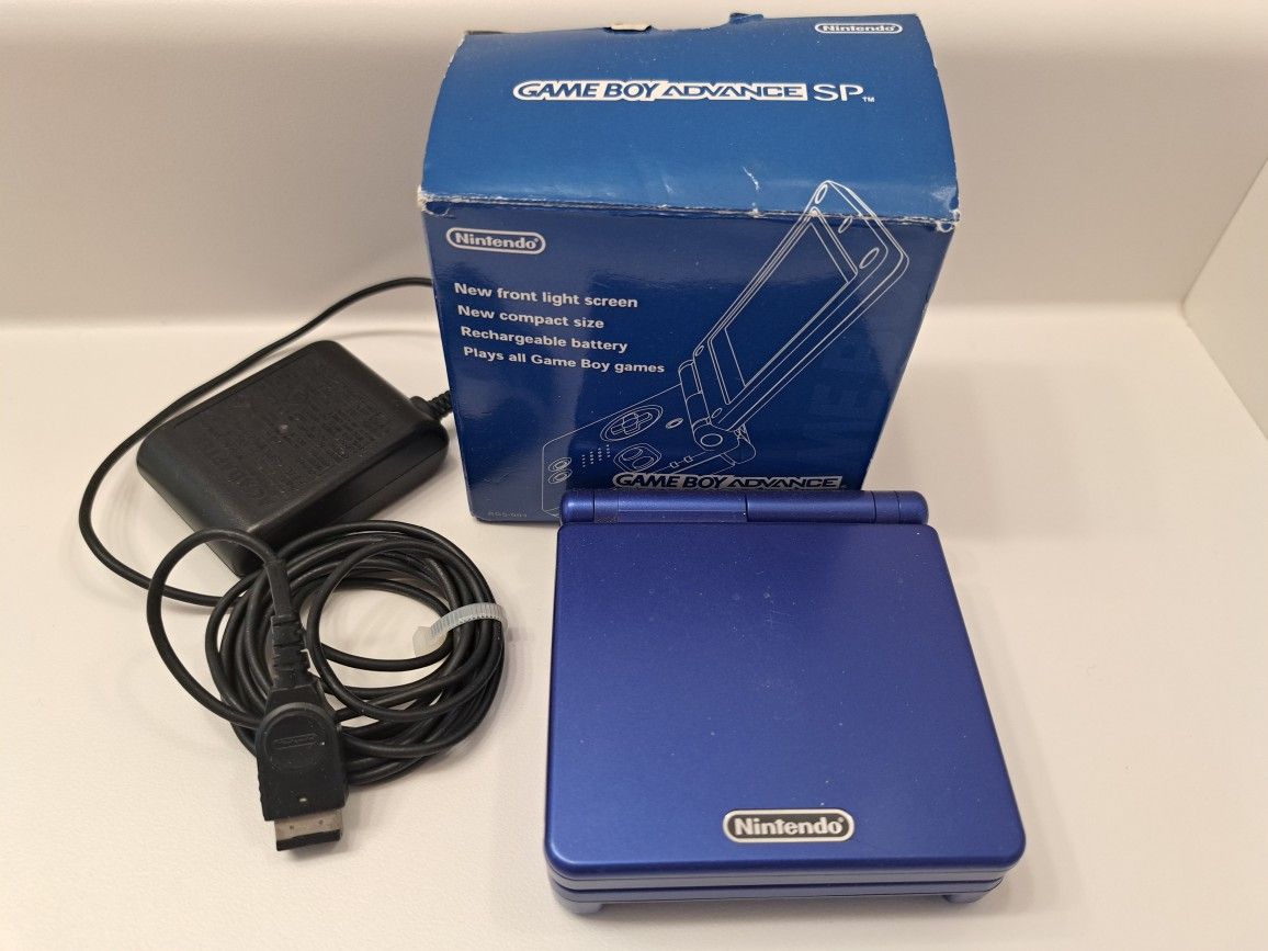 Authentic Nintendo Gameboy Advance SP with Box and charger Cobalt Japan