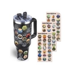National Parks Water Bottle with  Stickers 40oz Tumbler with Handle and Flip Straw Lid Vacuum Insulated Stainless Steel Double Wall Travel Coffee Mug 