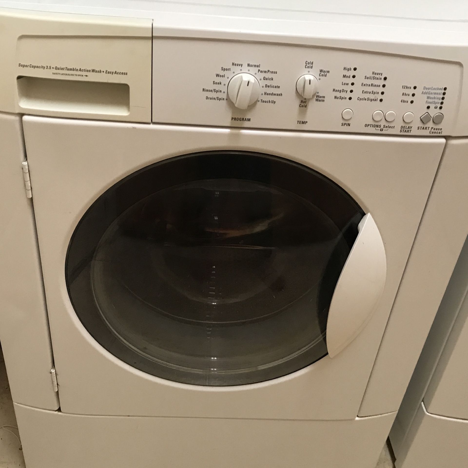 Kenmore 3.5 Super Capacity Washer and Dryer.