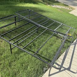 3 Amazon Basics Bed Frame with Storage, Foldable Metal Platform, Sturdy Steel