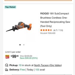 Ridgid  Hacksaw (tool-only (new)