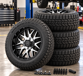 (SET OF 4) AMERICAN RACING WHEELS 18x9 5x114.3 & FALKEN WILDPEAK A/T TRAIL TIRES 235/55r18