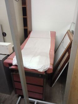 examination table.