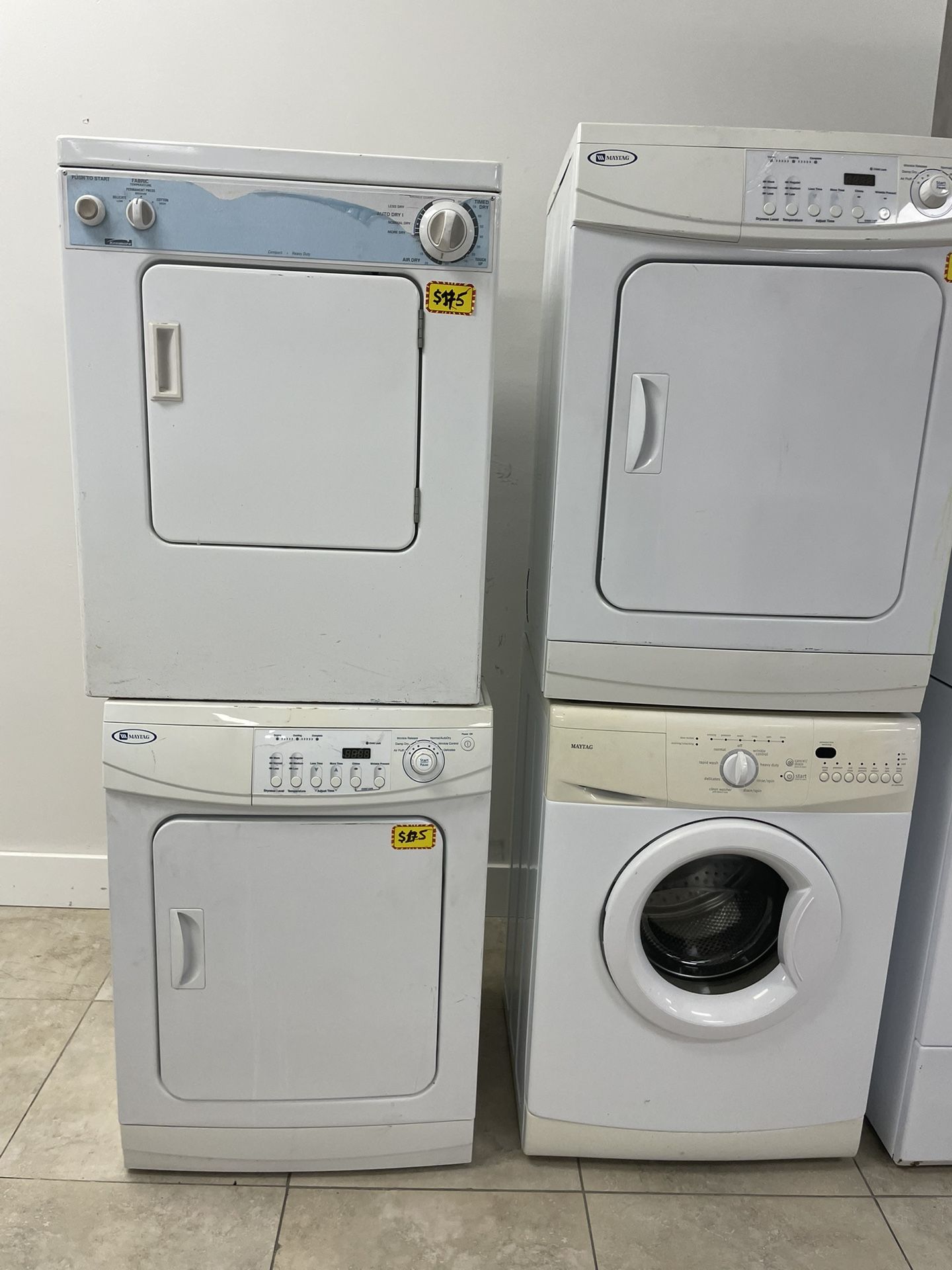 24 Inches Stackeable - Dryer  & Washer Front Loader From $150 Gas & Electric
