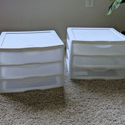2-pack  storage organizer with 3 clear drawer s