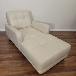 Genuine Leather Chaise Lounge Chair 