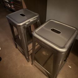 Pair Of Industrial bar stools 