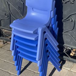 six Kid Toddler Plastic Chairs