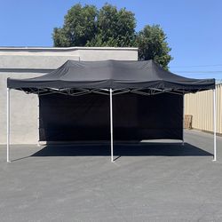 (New) $220 Heavy Duty 10x20 FT Easy Popup Canopy with (2) Sidewalls, Color Blue or Red 