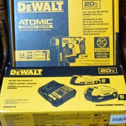 DeWalt 20v Cordless Rotary Hammer Plus DeWalt 20v Battery And Charger Kit