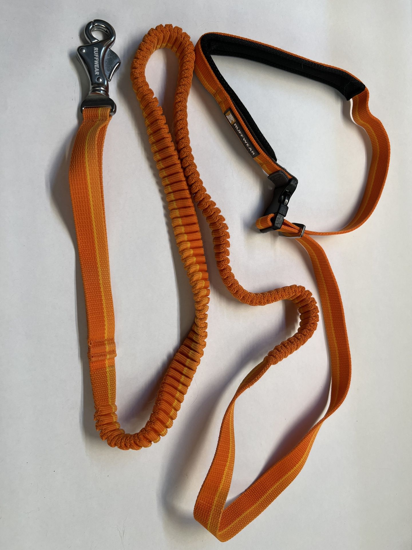 RUFFWEAR Roamer Bungee Dog Leash stretch webbing hands-free Orange 7-11 ft NEW