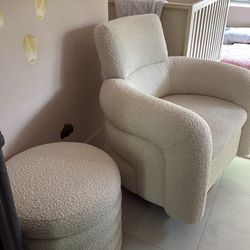 Crate and Barrell baby chair and ottoman