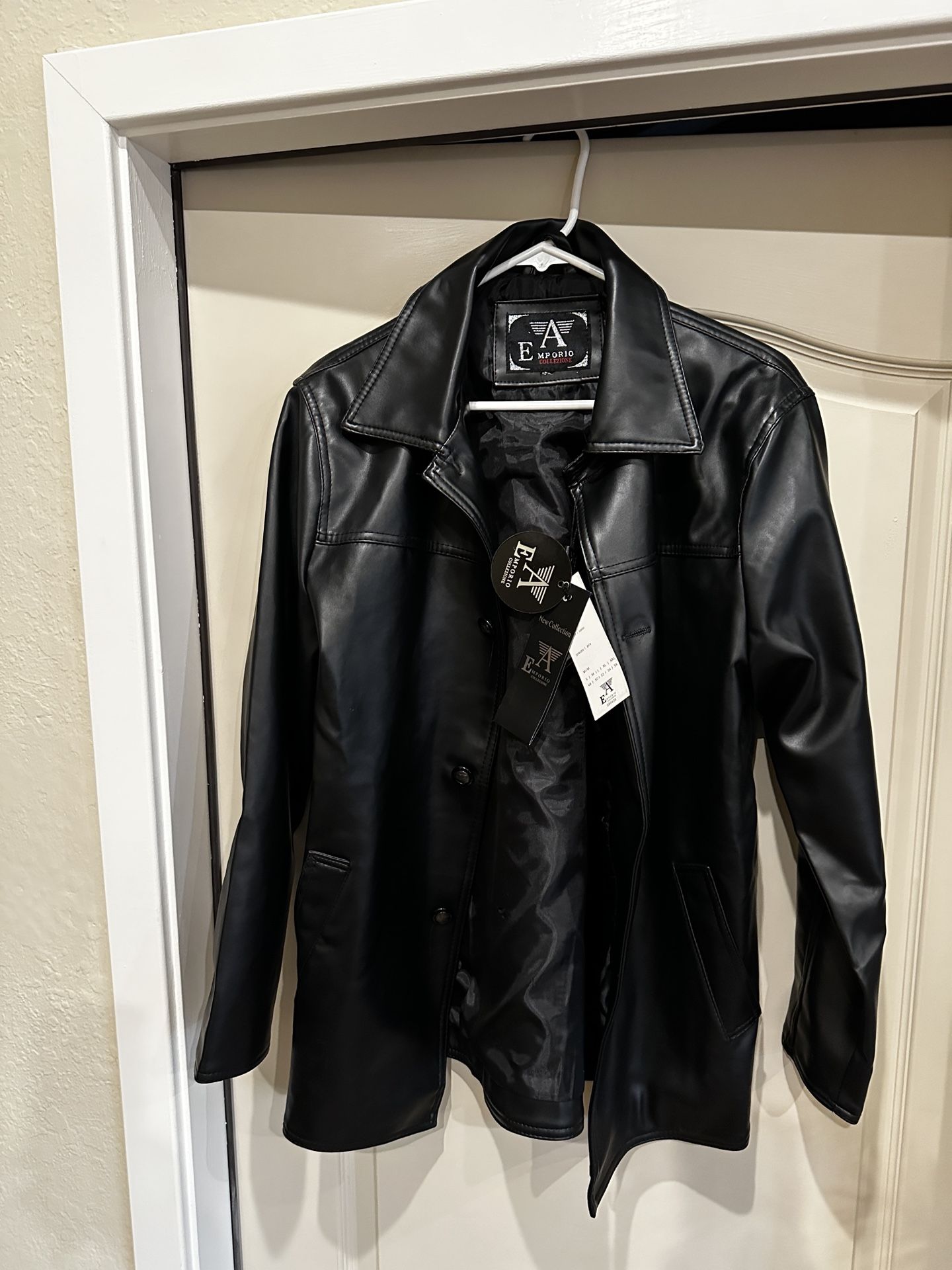 Women’s Medium Faux Leather Coat Jacket