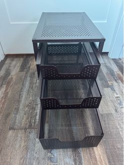 3-Tier Metal Mesh Storage Organizer 10x16x13.75”