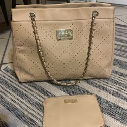 Bebe Betty Shopper Bag with Removable Pouch - Polyvinyl - Sesame Used Condition