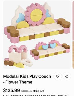 Modular Kids Play Couch Flower Theme