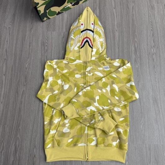 Gold Version BAPE ABC CAMO! DOUBLE SHARK HOODIE 2.0 VERSION!