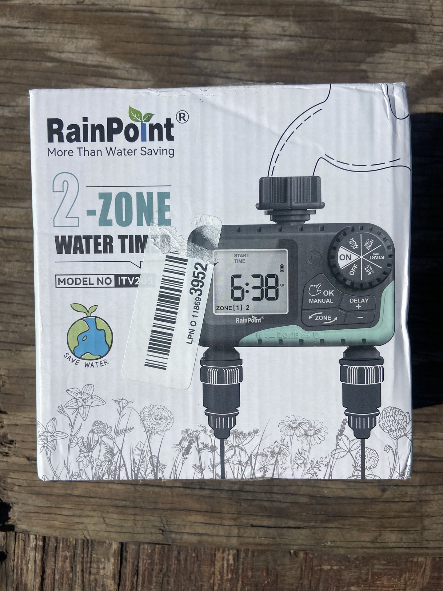 RAINPOINT Water Timer for Garden Hose - 2 Zone Sprinkler Timer