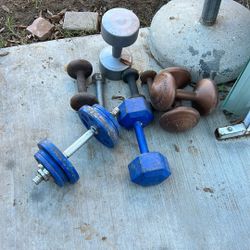 9 Pc Weights Some Metal Some Plastic