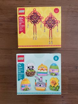 Lego Sets 40890 and 40756 Easter Decorations and Lucky Knots