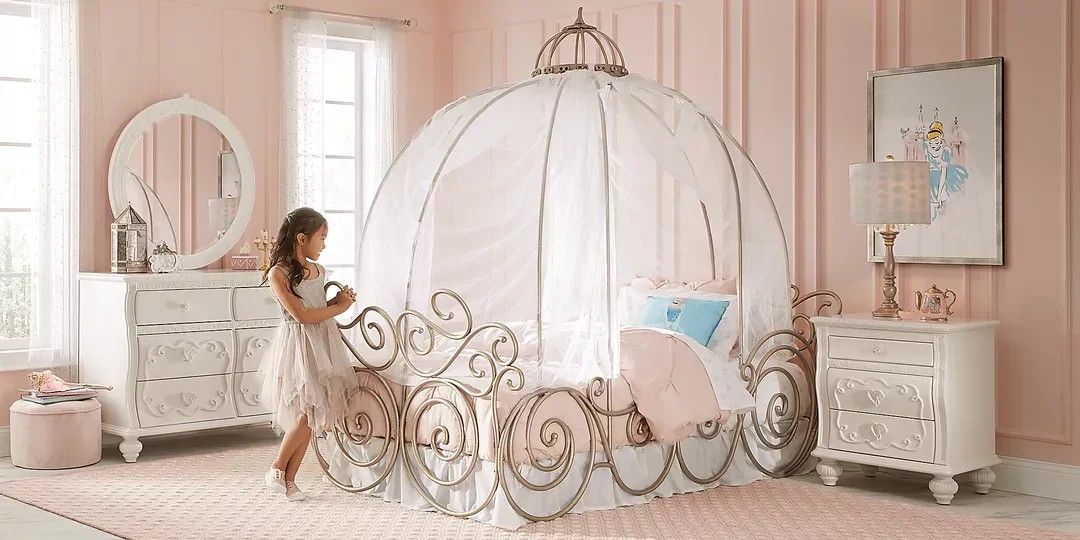 Disney Princess 4 Pc Metal Twin Carriage Bed